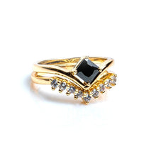 Load image into Gallery viewer, Black Stone Double Ring - vistoso.pk