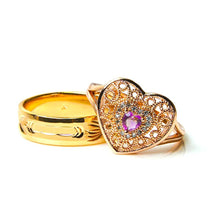 Load image into Gallery viewer, Heart Diamond Cluster Ring - vistoso.pk
