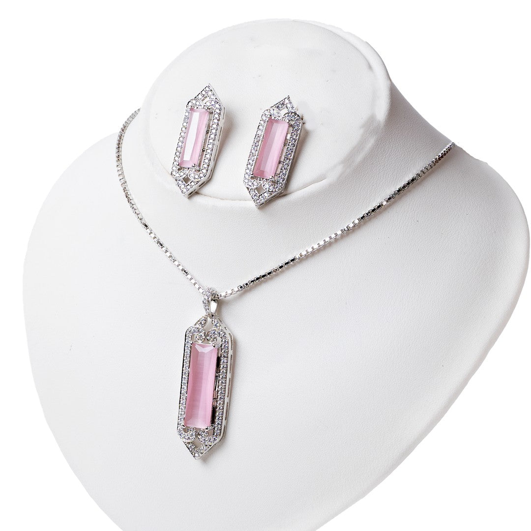 1 Carat Pink Chandelier Set - vistoso.pk