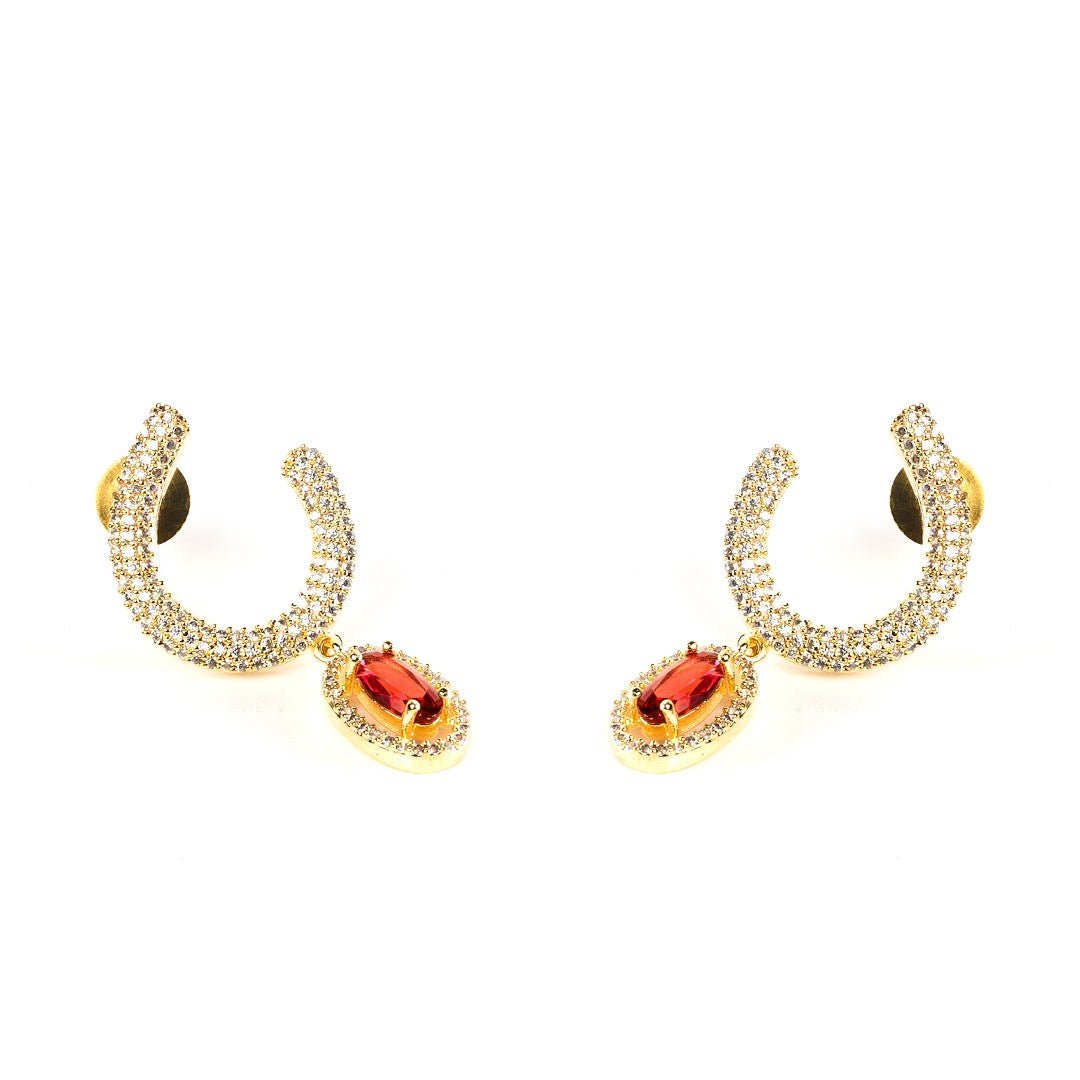 1 Ct Gold Sapphire Earrings (40mm) - vistoso.pk