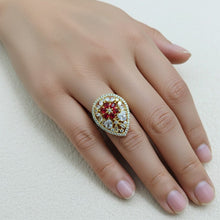 Load image into Gallery viewer, 1 Ct Pearl Bridal Ring (Red) - vistoso.pk
