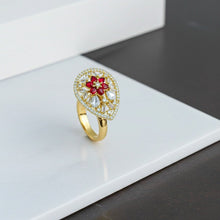 Load image into Gallery viewer, 1 Ct Pearl Bridal Ring (Red) - vistoso.pk
