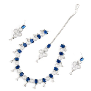 1 Carat White Gold Sapphire Set