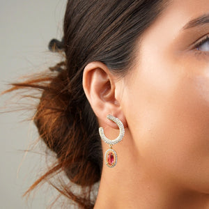 1 Ct Gold Sapphire Earrings (40mm)