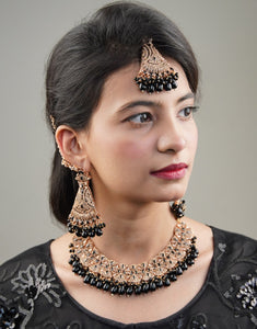 Kundan Black Stone Bridal Set