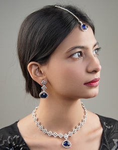 Blue Natural Floral Bridal Set