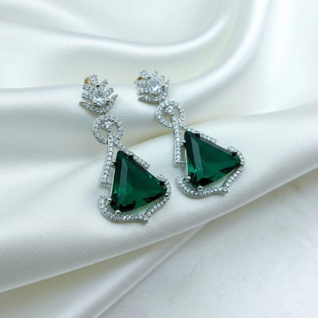 1 Ct Green Emerald Earrings