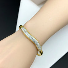 Load image into Gallery viewer, Openable Diamond Studded Copper Bangle
