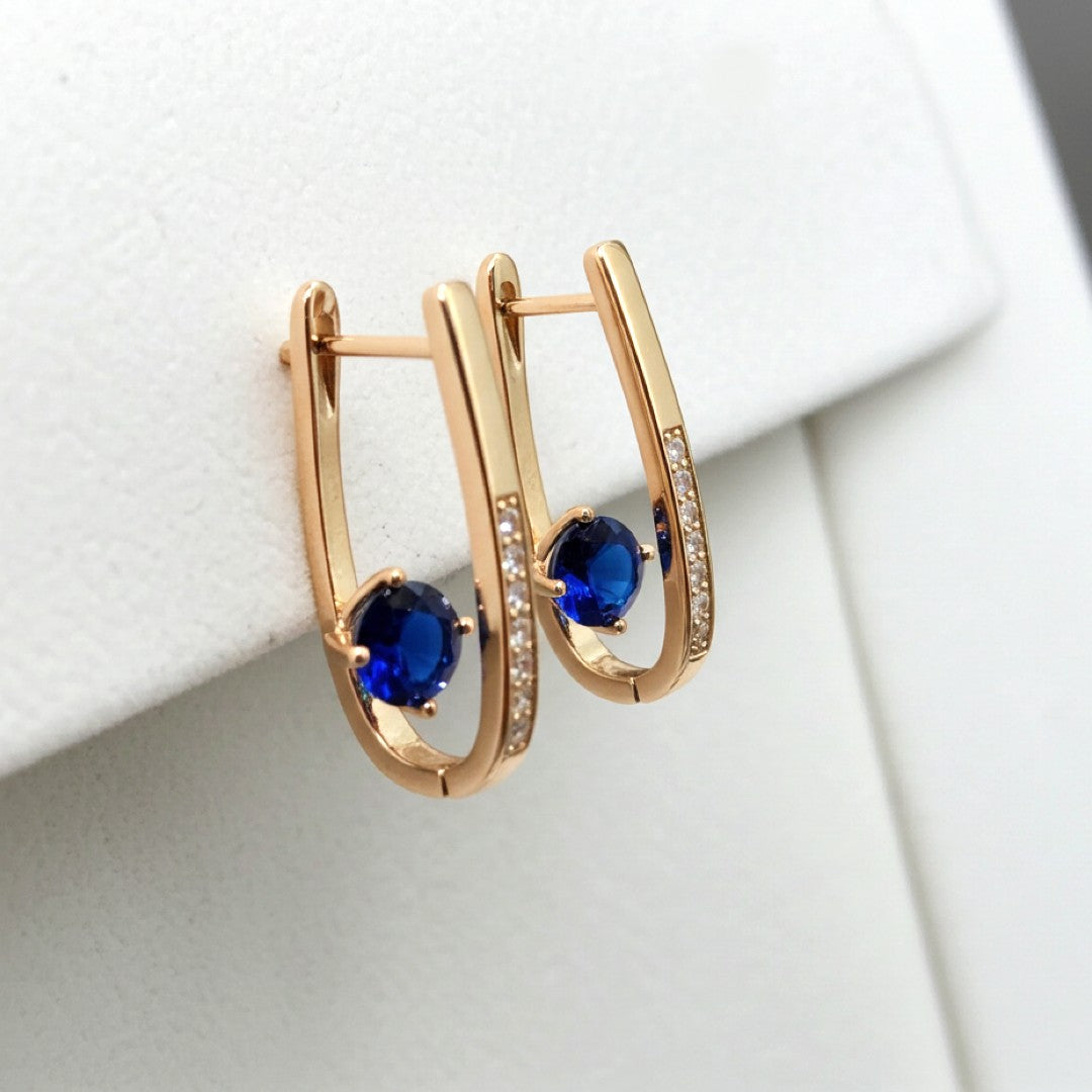 Blue Hoop Earring