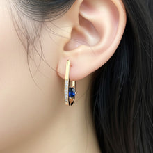 Load image into Gallery viewer, Blue Hoop Earring
