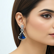 Load image into Gallery viewer, 1 Ct Blue Emerald Earrings

