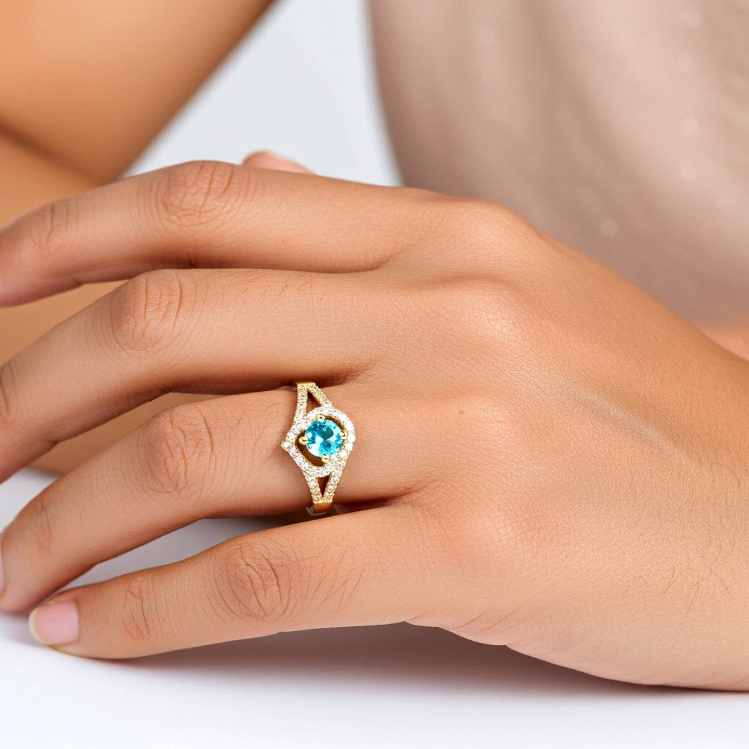 Oval Cut Sky Blue Ring