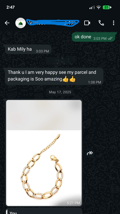 WhatsApp review from customer