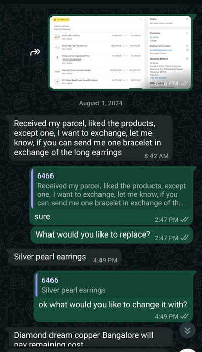 WhatsApp review from customer