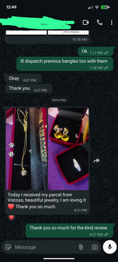 WhatsApp review from customer