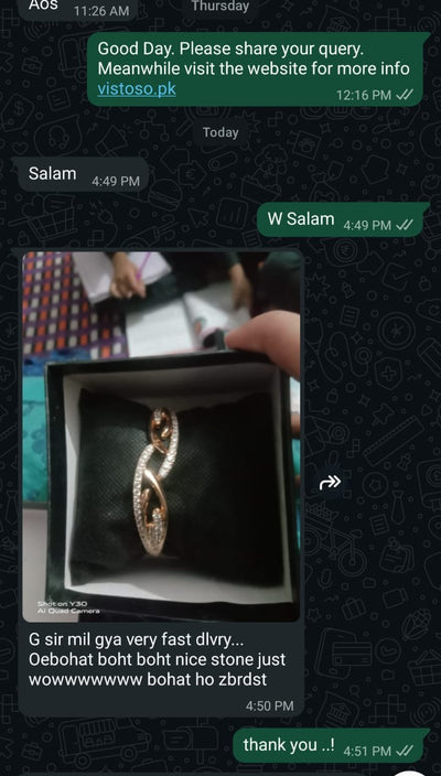 WhatsApp review from customer