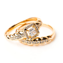 Load image into Gallery viewer, Amora Diamond Cut Double Ring (Brass) - vistoso.pk
