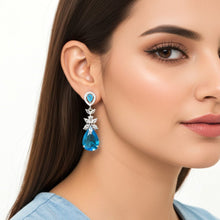 Load image into Gallery viewer, Blue 1 Carat Diamond Earrings - vistoso.pk
