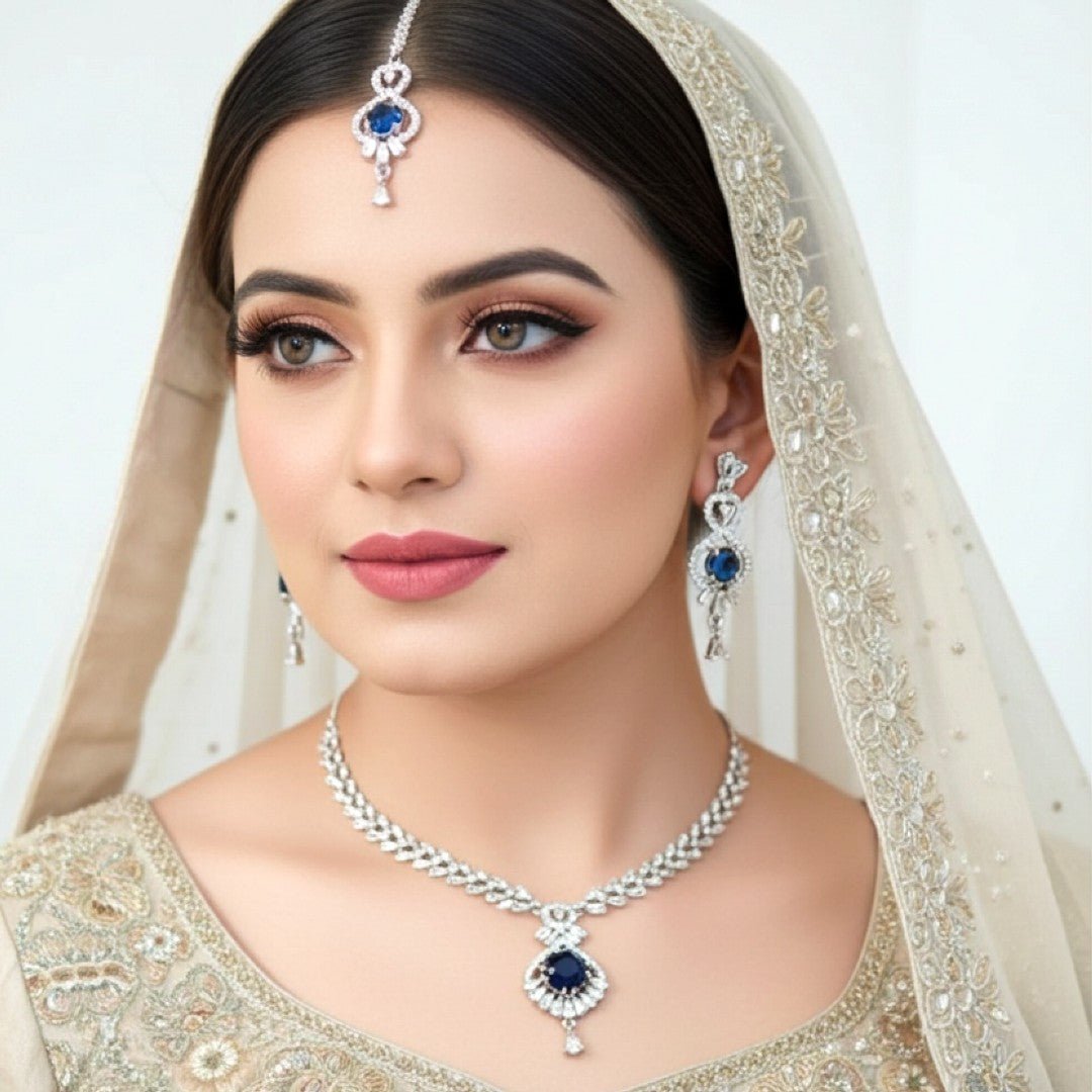 Blue 1 Carat Zircon Rain Drop Set - vistoso.pk