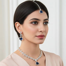 Load image into Gallery viewer, Blue Natural Floral Bridal Set - vistoso.pk
