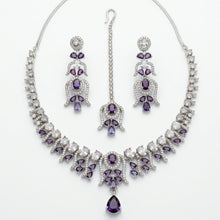 Load image into Gallery viewer, Purple Zircon Bouquet Bridal Set
