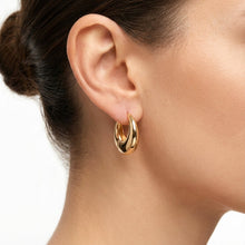Load image into Gallery viewer, Elongated Gold Hoops (19mm)
