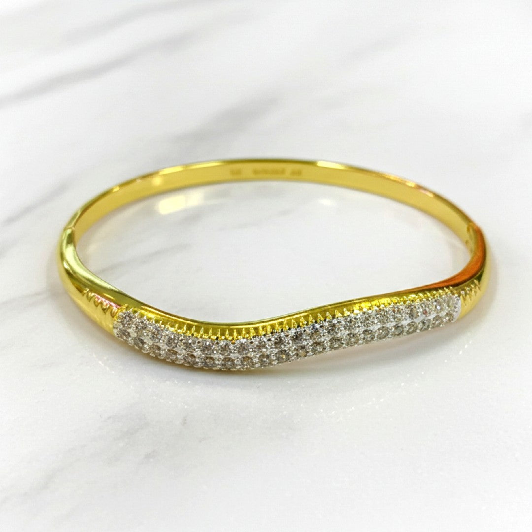 Openable Diamond Studded Copper Bangle