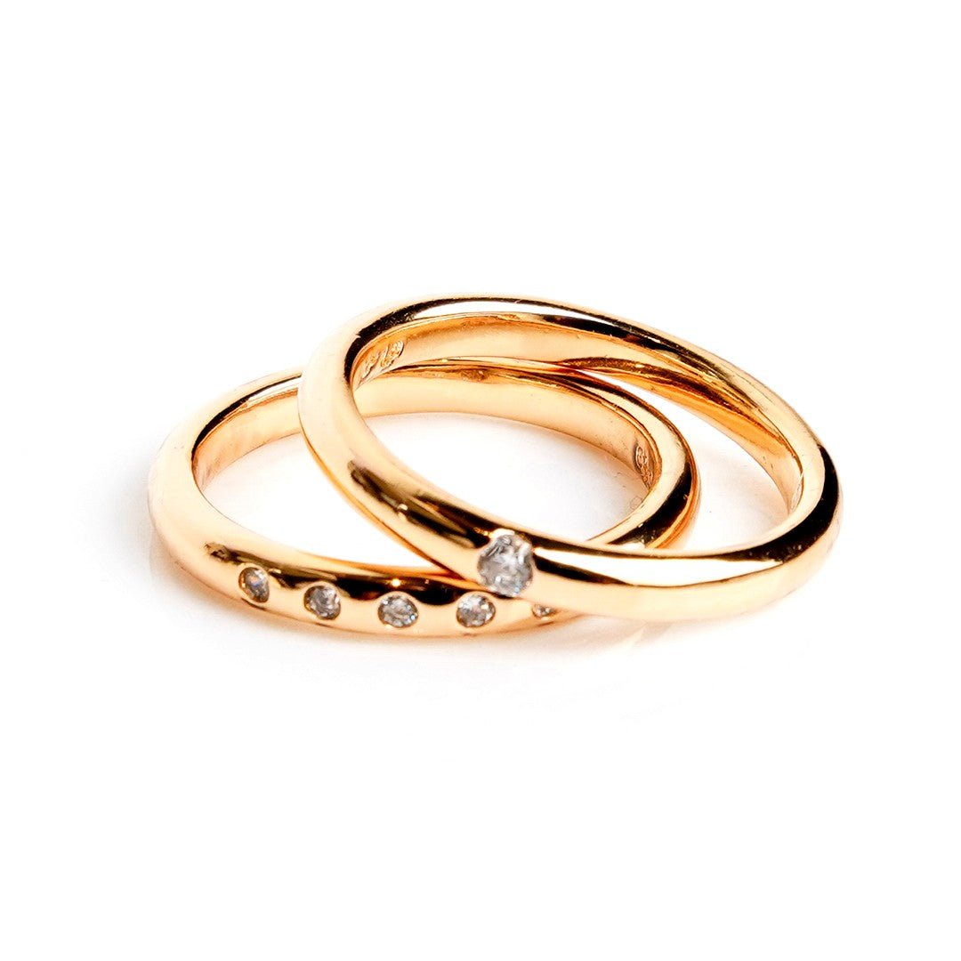 Diamond Studded Double Band Ring (Ring) - vistoso.pk