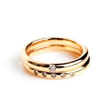 Load image into Gallery viewer, Diamond Studded Double Band Ring (Ring) - vistoso.pk
