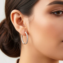 Load image into Gallery viewer, Diamond Studded Large Diamond Hoop Earrings - vistoso.pk
