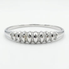 Load image into Gallery viewer, Diamond Accented Silver Bangle
