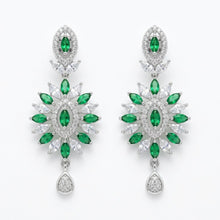 Load image into Gallery viewer, 1 Carat Green CZ Earrings (45 mm)
