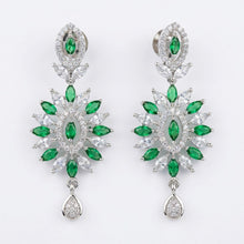 Load image into Gallery viewer, 1 Carat Green CZ Earrings (45 mm)
