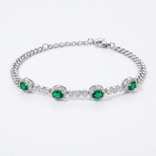 Load image into Gallery viewer, Green Flower Diamond Bracelet
