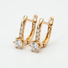 Load image into Gallery viewer, Diamond Stone Hoop Earring (16 mm)
