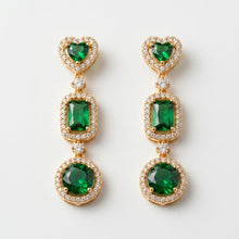 Load image into Gallery viewer, Green Emerald Braided Earring (30mm)
