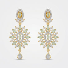 Load image into Gallery viewer, 1 Carat Light Green CZ Earrings (45 mm)
