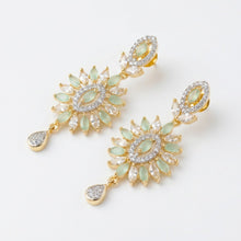 Load image into Gallery viewer, 1 Carat Light Green CZ Earrings (45 mm)
