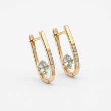 Load image into Gallery viewer, Grey White Hoop Earring
