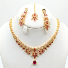 Load image into Gallery viewer, Red Zircon Bouquet Bridal Set
