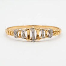 Load image into Gallery viewer, Two-Tone Diamond Cubic Zircon Bangle
