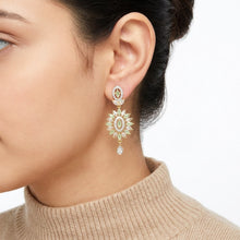 Load image into Gallery viewer, 1 Carat Light Green CZ Earrings (45 mm)
