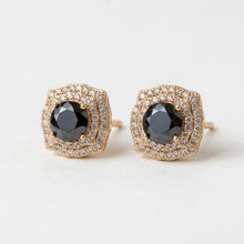 Load image into Gallery viewer, Black Zirconia Stud Earring (8mm)
