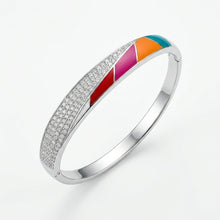 Load image into Gallery viewer, Diamond Studded Silver Bangle
