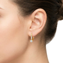 Load image into Gallery viewer, Diamond Stone Hoop Earring (16 mm)

