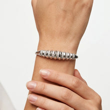 Load image into Gallery viewer, Diamond Accented Silver Bangle
