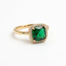 Load image into Gallery viewer, Green Diamond Pavé Ring
