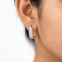 Load image into Gallery viewer, Moon Stone Hoop Earring (22mm)
