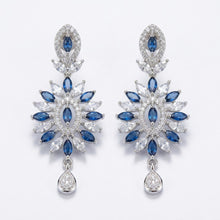 Load image into Gallery viewer, 1 Carat Blue CZ Earrings (45 mm)
