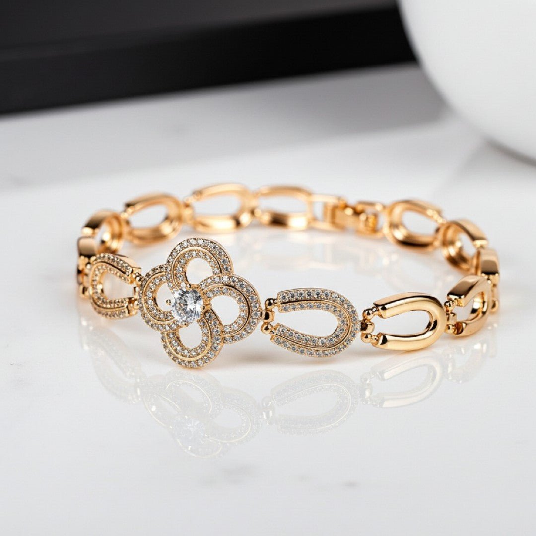Flower Diamond Bracelet (Copper) - vistoso.pk